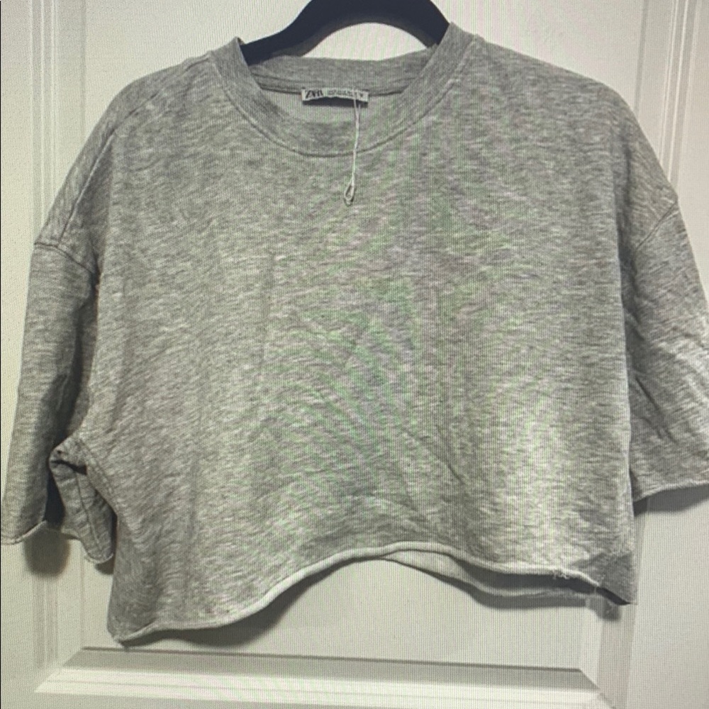 Gray Cropped Sweatshirt